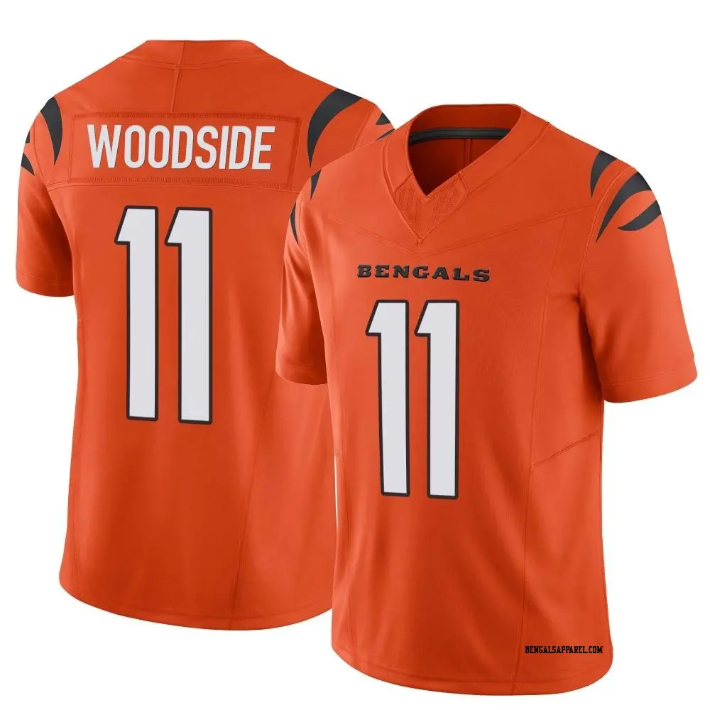 Limited Orange Men's Logan Woodside Cincinnati Bengals Vapor F.U.S.E. Jersey